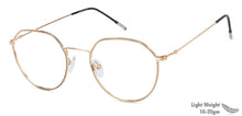 Load image into Gallery viewer, Gold Round Full Rim Unisex Eyeglasses by Vincent Chase Essentials-134920