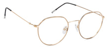 Load image into Gallery viewer, Gold Round Full Rim Unisex Eyeglasses by Vincent Chase Essentials-134920