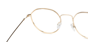 Gold Round Full Rim Unisex Eyeglasses by Vincent Chase Essentials-134920