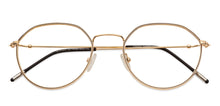 Load image into Gallery viewer, Gold Round Full Rim Unisex Eyeglasses by Vincent Chase Essentials-134920