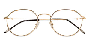 Gold Round Full Rim Unisex Eyeglasses by Vincent Chase Essentials-134920
