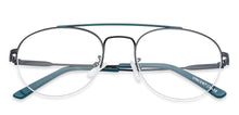 Load image into Gallery viewer, Black Aviator Half Rim Unisex Eyeglasses by Vincent Chase-135080