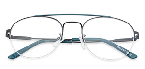 Black Aviator Half Rim Unisex Eyeglasses by Vincent Chase-135080