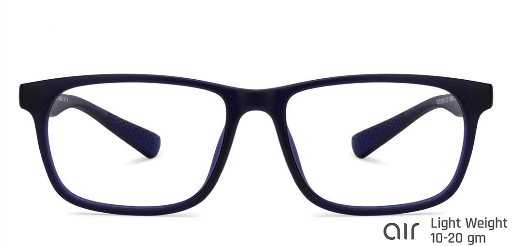 Blue Rectangle Full Rim Unisex Eyeglasses by Lenskart Air Online-135619