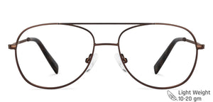 Brown Aviator Full Rim Unisex Eyeglasses by Vincent Chase VC-135931