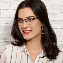 Load image into Gallery viewer, Blue Cat Eye Half Rim Women Eyeglasses by Vincent Chase Online-203044