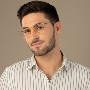 Brown Rectangle Full Rim Extra Wide Unisex Eyeglasses by Lenskart Air-145771