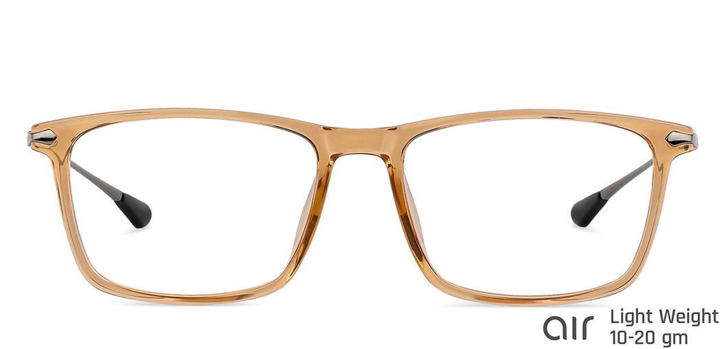 Brown Rectangle Full Rim Extra Wide Unisex Eyeglasses by Lenskart Air-145771