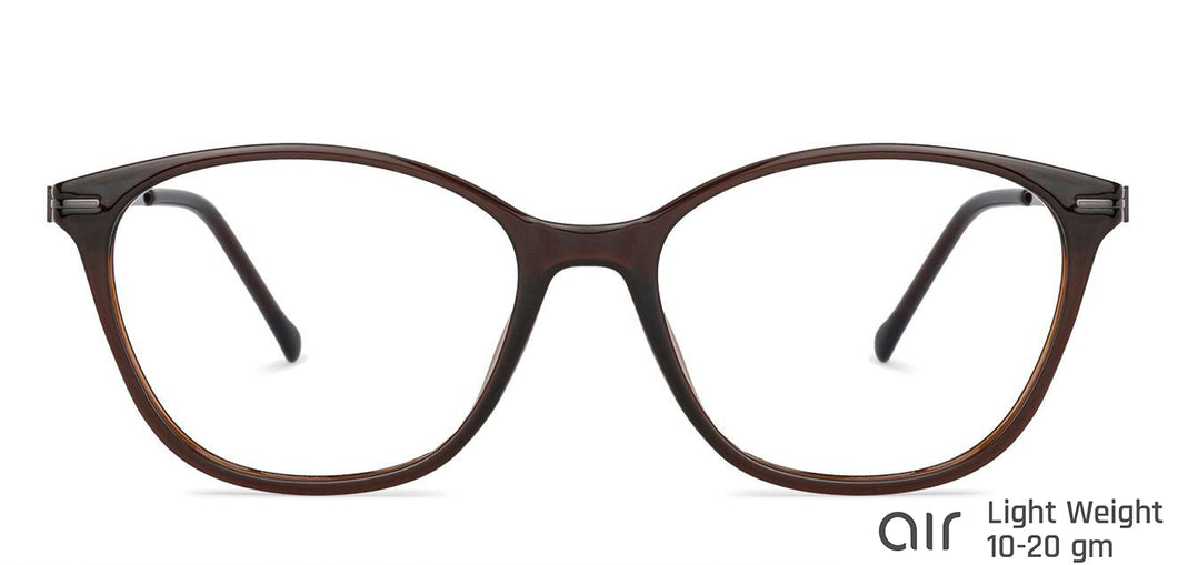 Brown Cat Eye Full Rim Women Eyeglasses by Lenskart Air Online-139743