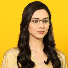Load image into Gallery viewer, Black Rectangle Rimless Unisex Eyeglasses by Lenskart Air Online-136018