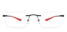 Load image into Gallery viewer, Black Rectangle Rimless Unisex Eyeglasses by Lenskart Air Online-136018