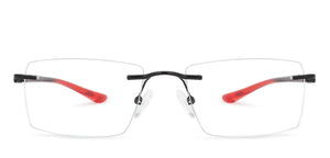 Black Rectangle Rimless Unisex Eyeglasses by Lenskart Air Online-136018