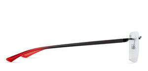 Black Rectangle Rimless Unisex Eyeglasses by Lenskart Air Online-136018