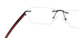 Black Rectangle Rimless Unisex Eyeglasses by Lenskart Air Online-136018