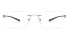 Load image into Gallery viewer, Gold Rectangle Rimless Unisex Eyeglasses by Lenskart Air Online-136019