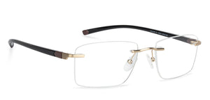 Gold Rectangle Rimless Unisex Eyeglasses by Lenskart Air Online-136019