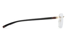 Load image into Gallery viewer, Gold Rectangle Rimless Unisex Eyeglasses by Lenskart Air Online-136019
