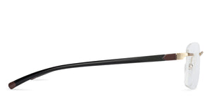 Gold Rectangle Rimless Unisex Eyeglasses by Lenskart Air Online-136019