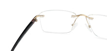Load image into Gallery viewer, Gold Rectangle Rimless Unisex Eyeglasses by Lenskart Air Online-136019