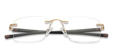 Load image into Gallery viewer, Gold Rectangle Rimless Unisex Eyeglasses by Lenskart Air Online-136019