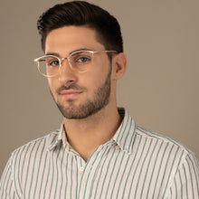 Load image into Gallery viewer, Gold Round Full Rim Unisex Eyeglasses by Lenskart Air Computer Glasses-148671