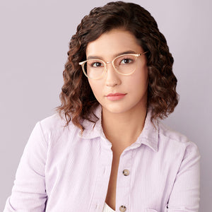 Gold Round Full Rim Unisex Eyeglasses by Lenskart Air Computer Glasses-148671