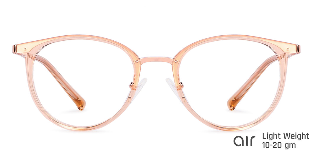 Gold Round Full Rim Unisex Eyeglasses by Lenskart Air Computer Glasses-148671