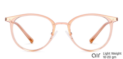 Gold Round Full Rim Unisex Eyeglasses by Lenskart Air-145773