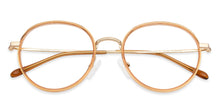 Load image into Gallery viewer, Gold Round Full Rim Unisex Eyeglasses by Lenskart Air Online-136024