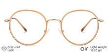 Load image into Gallery viewer, Gold Round Full Rim Unisex Eyeglasses by Lenskart Air Online-136024
