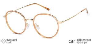 Gold Round Full Rim Unisex Eyeglasses by Lenskart Air Online-136024