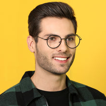 Load image into Gallery viewer, Black Round Full Rim Unisex Eyeglasses by Lenskart Air Online-136025