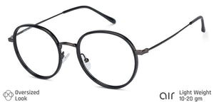 Black Round Full Rim Unisex Eyeglasses by Lenskart Air Online-136025