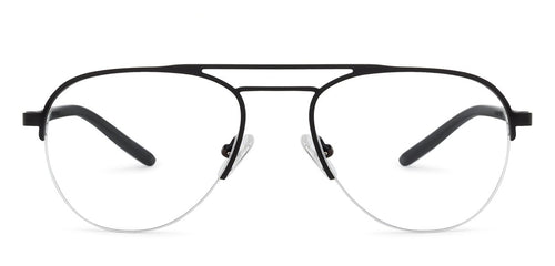 Black Aviator Half Rim Unisex Eyeglasses by Vincent Chase Computer Glasses-142755