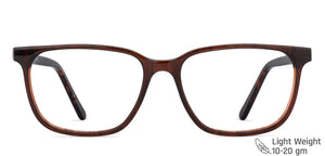 Brown Rectangle Full Rim Unisex Eyeglasses by Vincent Chase VC-136137
