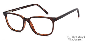 Brown Rectangle Full Rim Unisex Eyeglasses by Vincent Chase VC-136137