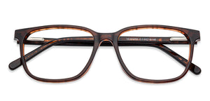 Brown Rectangle Full Rim Unisex Eyeglasses by Vincent Chase VC-136137