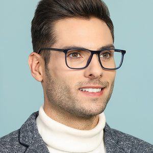 Blue Rectangle Full Rim Unisex Eyeglasses by Vincent Chase Online-136141