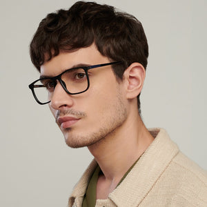 Black Rectangle Full Rim Unisex Eyeglasses by Vincent Chase-148857