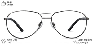 Gunmetal Aviator Full Rim Medium Unisex Eyeglasses by Vincent Chase-136164