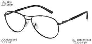 Gunmetal Aviator Full Rim Medium Unisex Eyeglasses by Vincent Chase-136164