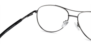 Gunmetal Aviator Full Rim Medium Unisex Eyeglasses by Vincent Chase-136164