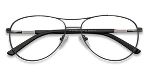 Gunmetal Aviator Full Rim Medium Unisex Eyeglasses by Vincent Chase-136164