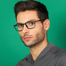 Load image into Gallery viewer, Black Rectangle Full Rim Unisex Eyeglasses by Lenskart Air Online-136357