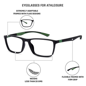 Grey Rectangle Full Rim Unisex Eyeglasses by Lenskart Air Online-136364