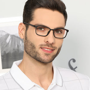 Black Rectangle Full Rim Unisex Eyeglasses by Lenskart Air Computer Glasses-142852