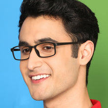Load image into Gallery viewer, Black Rectangle Full Rim Unisex Eyeglasses by Lenskart Air LA-136708