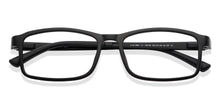 Load image into Gallery viewer, Black Rectangle Full Rim Unisex Eyeglasses by Lenskart Air LA-136708