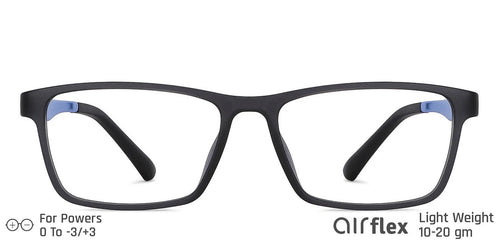 Black Rectangle Full Rim Unisex Eyeglasses by Lenskart Air LA-136712
