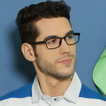 Load image into Gallery viewer, Black Rectangle Full Rim Unisex Eyeglasses by Lenskart Air Online-136715